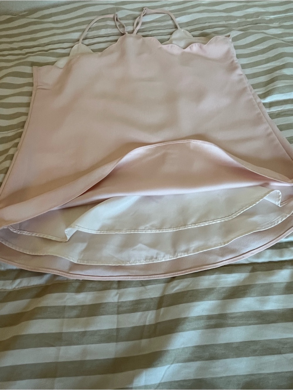 🌸 J.Crew Light Blush Scallop Neck Cami | Size 00 - Picture 8 of 9